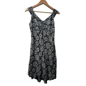 LOFT Petites Women’s 6 Petite Black white Floral Strapless Dress wedding guest